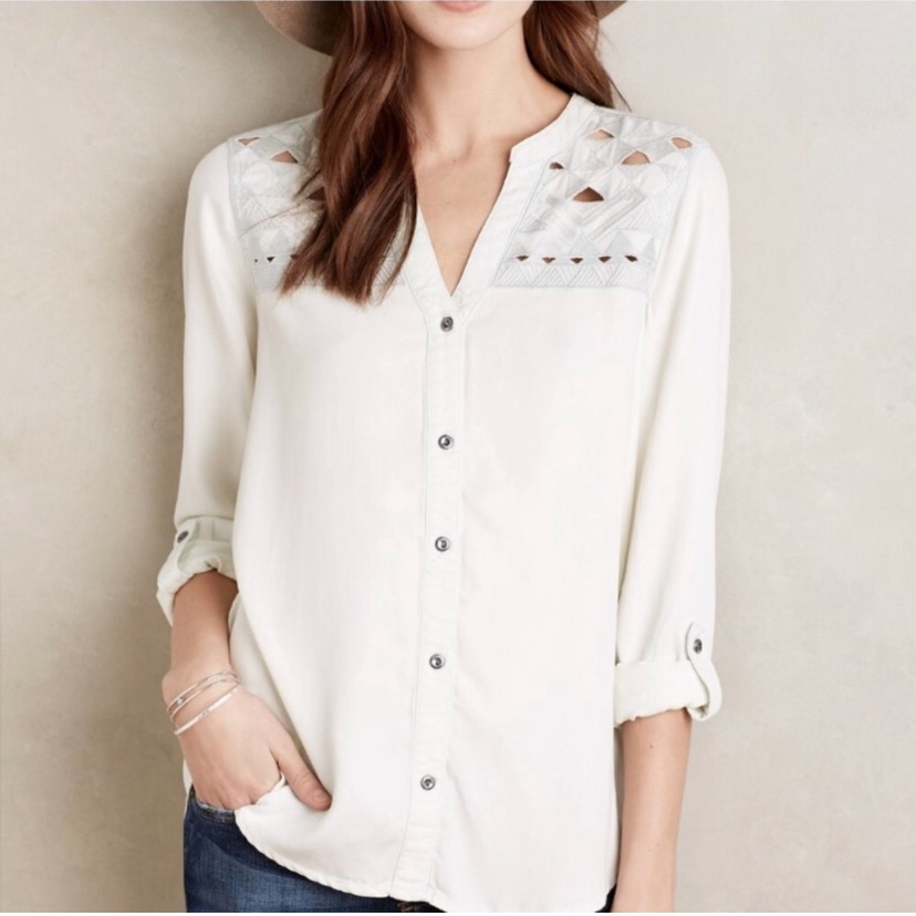 Holding Horses Sliced Western Chambray Blouse